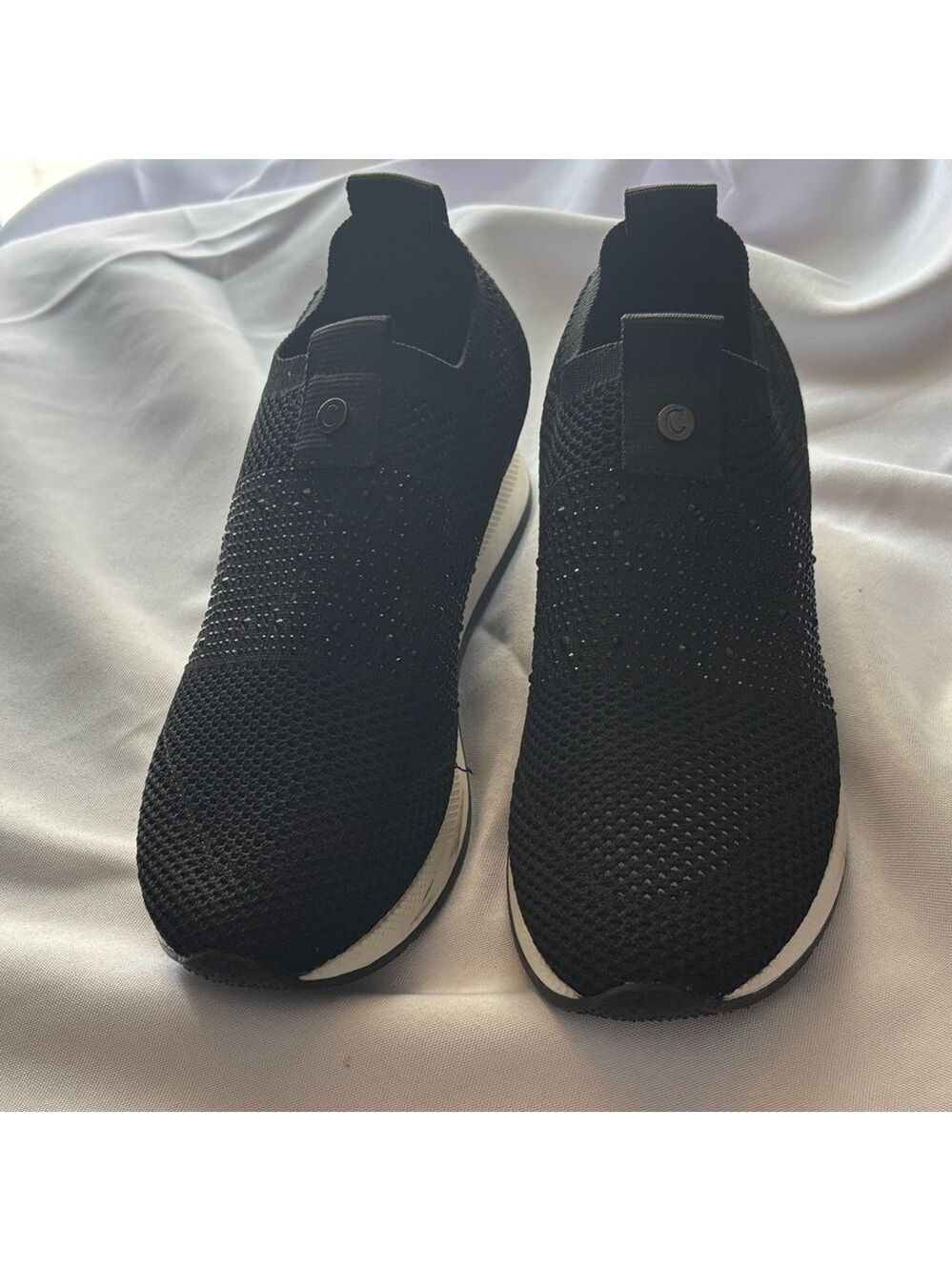 Carvela Janeiro 2 Crystal Embellished Navy Black Knit Trainers Shoes sz 37 (6.5) - Picture 8 of 8